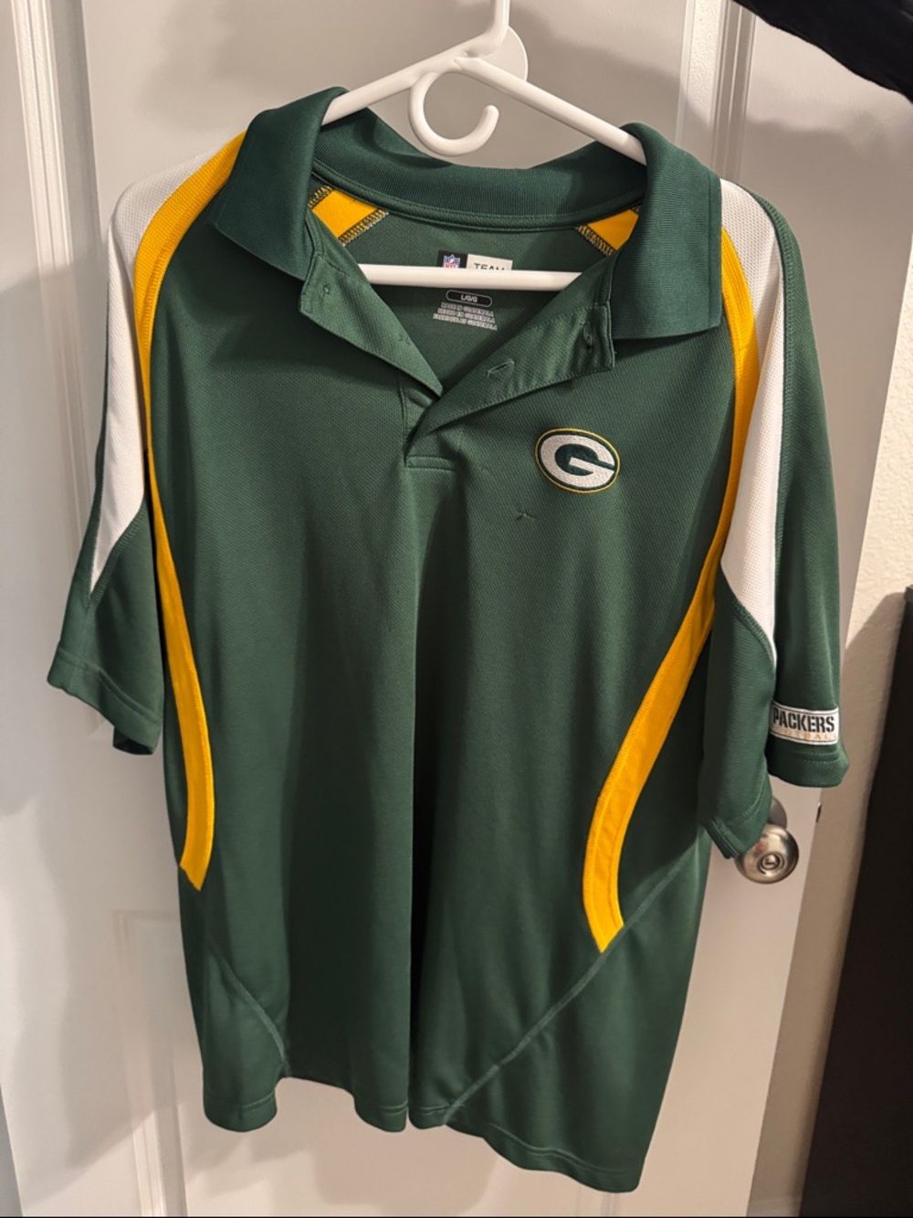 NFL packers Green Polo with Yellow & White Accents
